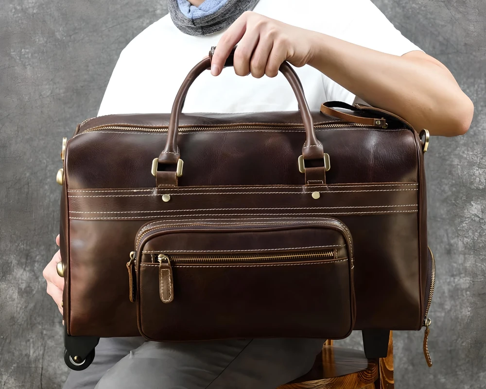 retro luggage with wheels