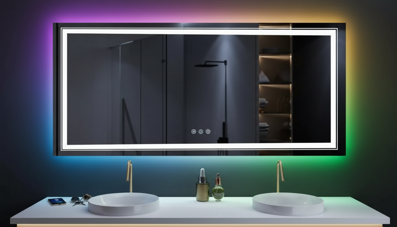 Lux-Illuminate RGB LED Mirror: Mood + Task Lighting